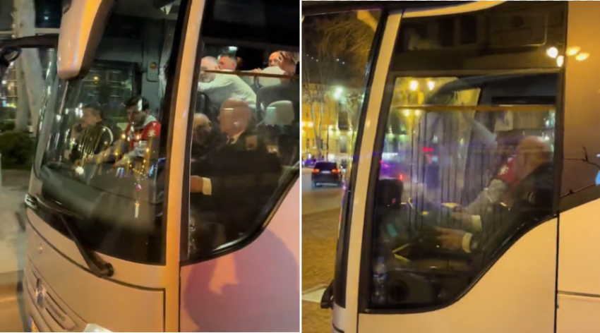 VIDEO: ავტობუსში წინ იჯდა და ყველა ემოციას შეიგრძნობდა - ზეიმის ემოციური და აქმდე უცნობი კადრები