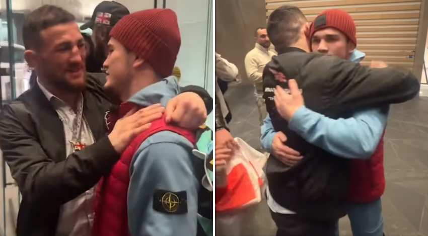 VIDEO: "ამ კაცს ყველაზე მეტი ტალახი მოხვდა, მაგარი ბიჭია" - მერაბი ბრძოლის შემდეგ მაგდი ამაჩოვს შეხვდა