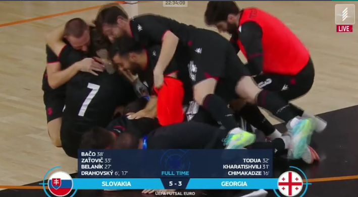 VIDEO: გილოცაააააააააავთ! - საქართველოს ფუტსალის ნაკრები ევროპის ჩემპიონატზე გავიდა