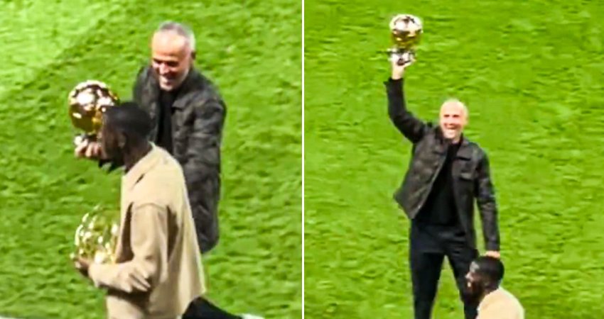 VIDEO: ლუის ენრიკეს ხუმრობა, როდესაც დემბელე ოქროს ბურთით იხილა