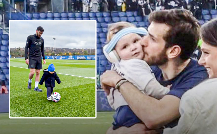 VIDEO: ხვიჩამ პატარა დამიანესთან ერთად სტადიონზე ბურთი გააგორა