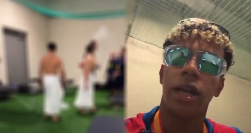 PHOTO: "ამის გამოჩენა არ შეიძლება..." - ლამინე იამალს პირდაპირ ეთერში გასახდელიდან უხერხული მომენტი გაეპარა