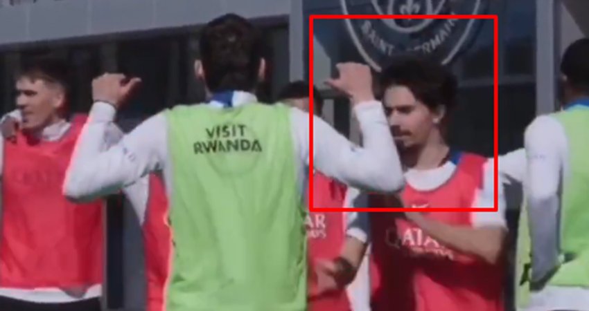 VIDEO: ხვიჩა კვარაცხელიამ პსჟ-ს ვარჯიშზე ვიტინიას დასცინა - სახალისო კადრები