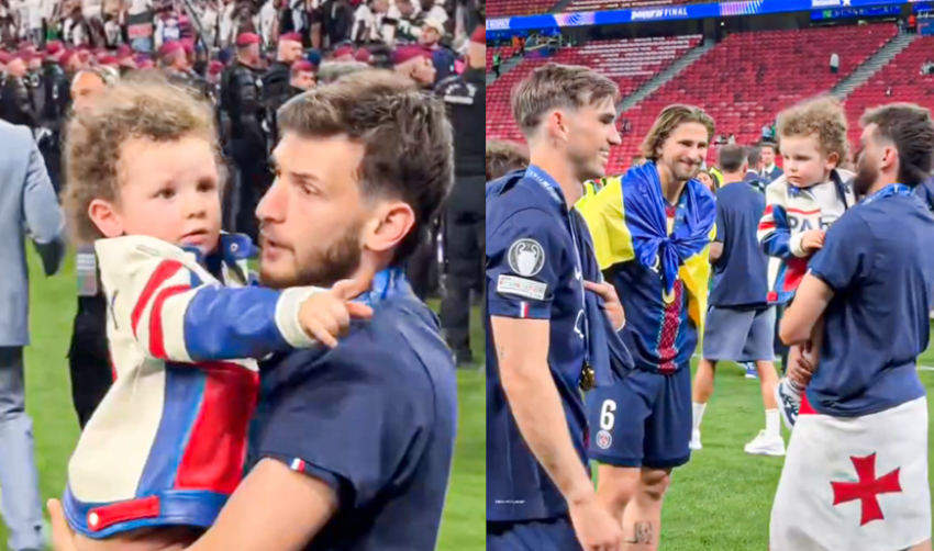VIDEO: ფინალის შემდეგ პატარა დამიანე კვარაცხელია "პსჟ"-ს ფეხბურთელებს შეხვდა